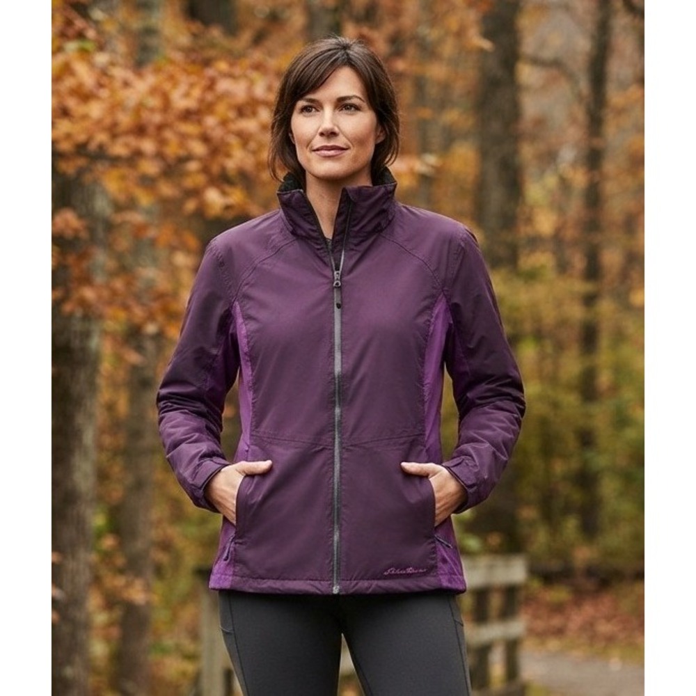 Eddie Bauer WeatherEdge Plus Women's XL Purple Waterproof Fall Full Zip Nylon